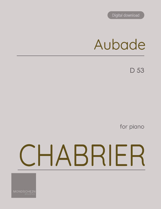 Chabrier - Aubade, D 53 - Piano (Digital Download)