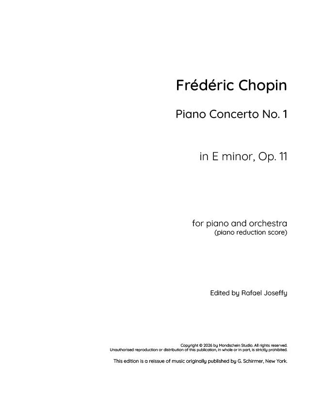 Chopin - Piano Concerto No. 1 in E minor, Op. 11 - Mondschein Studio - Piano (Digital Download)