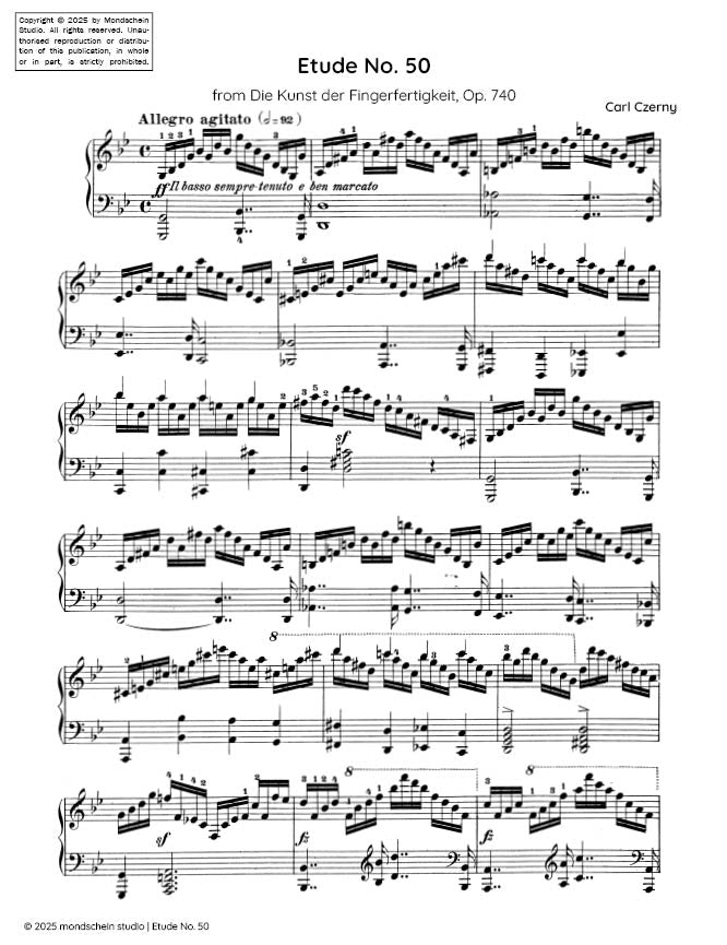 Czerny - Etude Op. 740, No. 50 - Mondschein Studio - Piano (Digital Download)