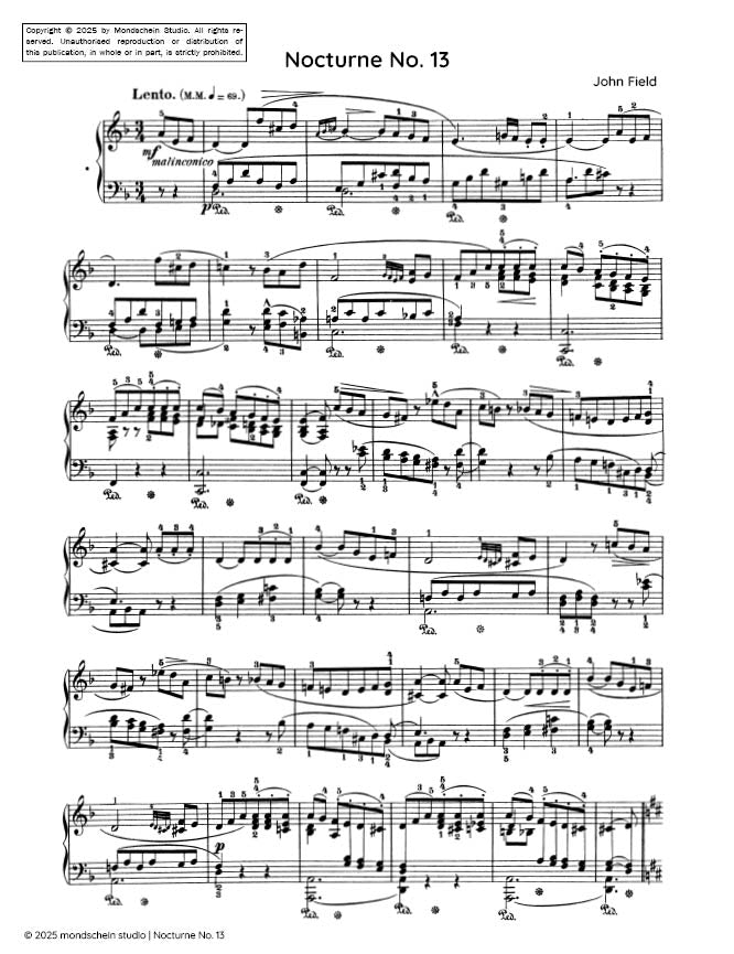 Field - Nocturne No. 15 in D minor, H 59 - Mondschein Studio - Piano (Digital Download)