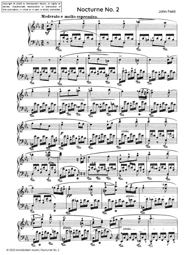 Field - Nocturne No. 2 in C minor, H 25 - Mondschein Studio - Piano (Digital Download)