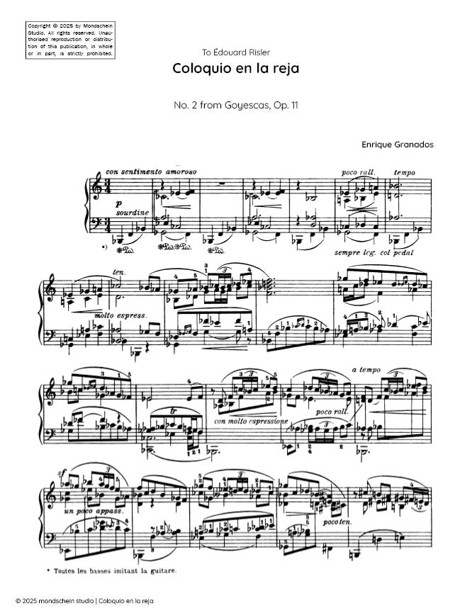 Granados - Coloquio en la reja, No. 2 from Goyescas, Op. 11 - Mondschein Studio - Piano (Digital Download)