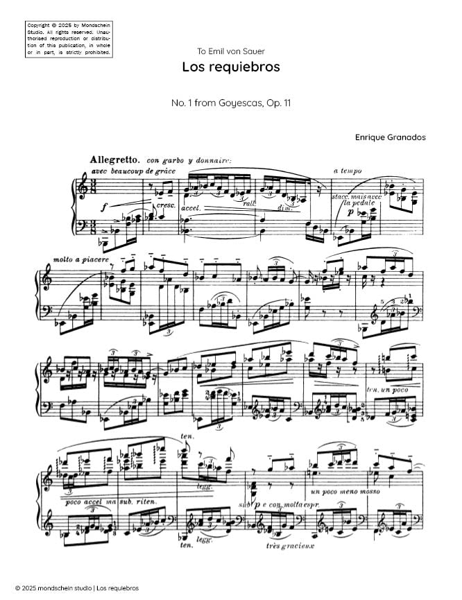 Granados - Los requiebros, No. 1 from Goyescas, Op. 11 - Mondschein Studio - Piano (Digital Download)