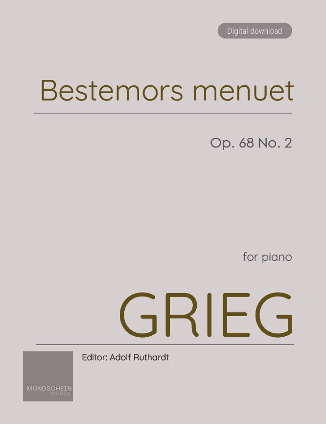 Grieg - Bestemors menuet (Grandmother's Minuet), Op. 68 No. 2 - Piano (Digital Download)