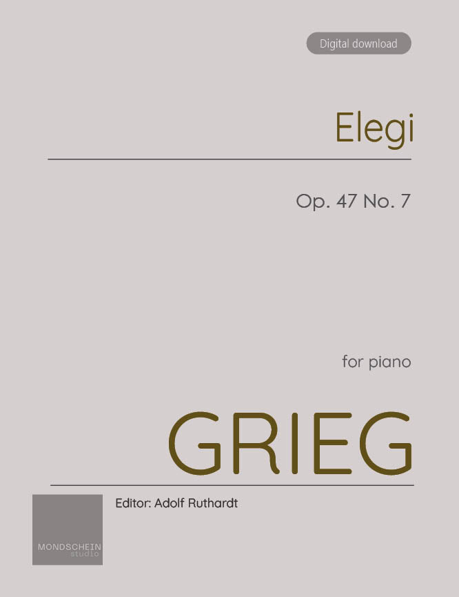 Grieg - Elegi (Elegy), Op. 47 No. 7 - Piano (Digital Download)