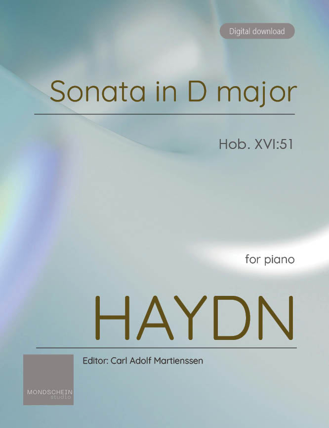 Haydn - Sonata in D major, Hob. XVI:51 - Mondschein Studio - Piano (Digital Download)