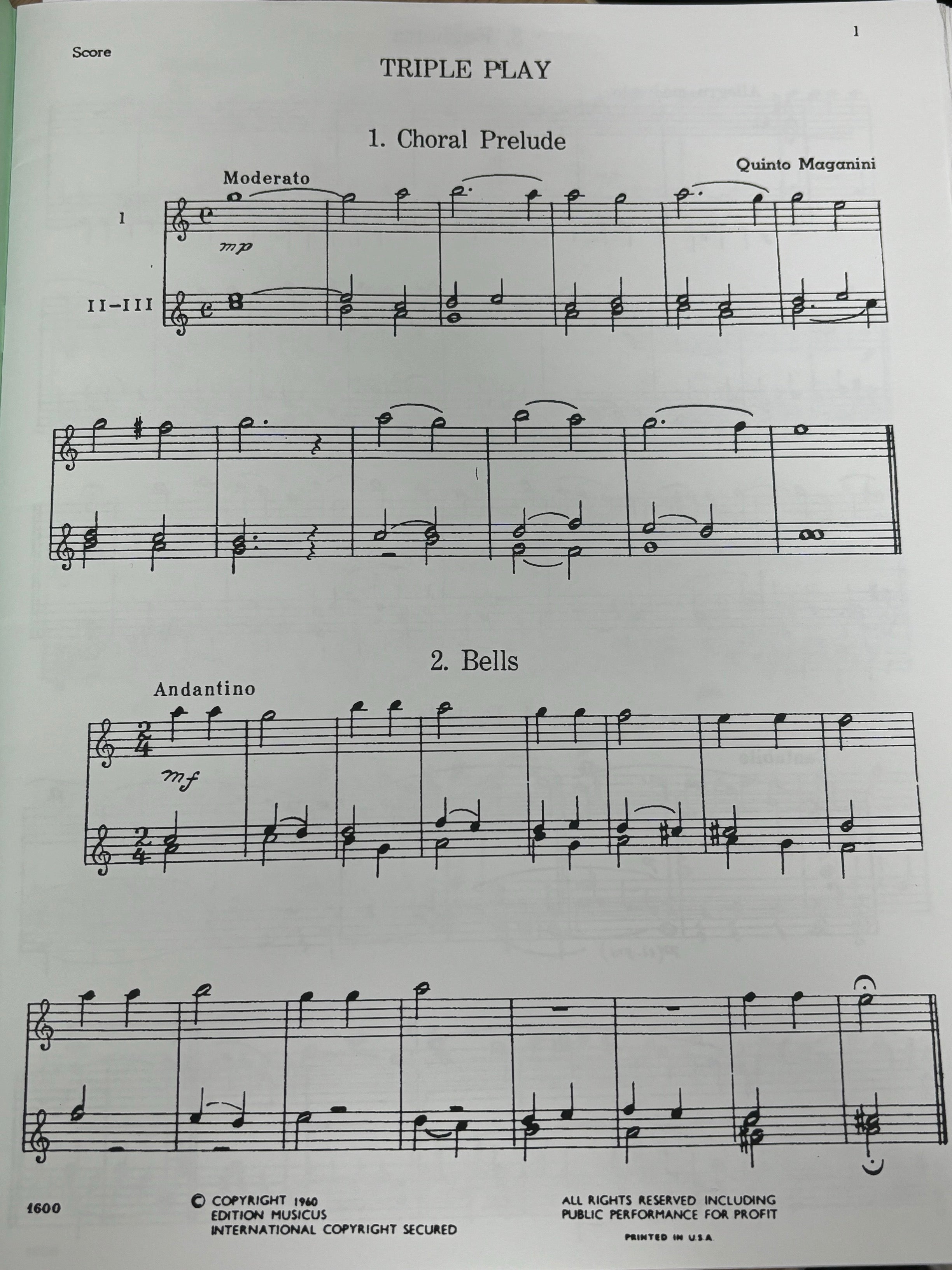 Triple Play 10 Trios for 3 Melody Instruments - Maganini - EM432