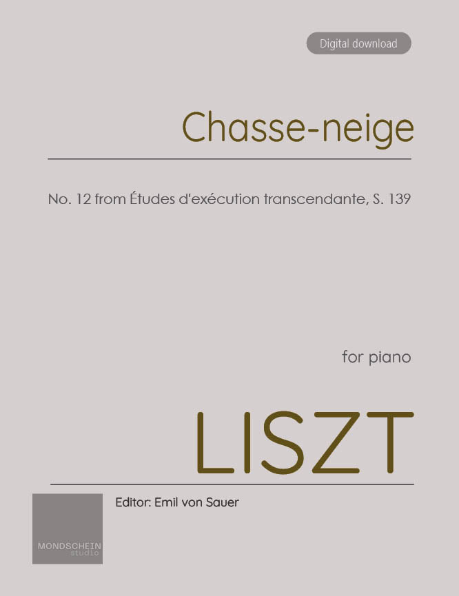 Liszt - "Chasse-neige", S. 139, No. 12 - Mondschein Studio - Piano (Digital Download)