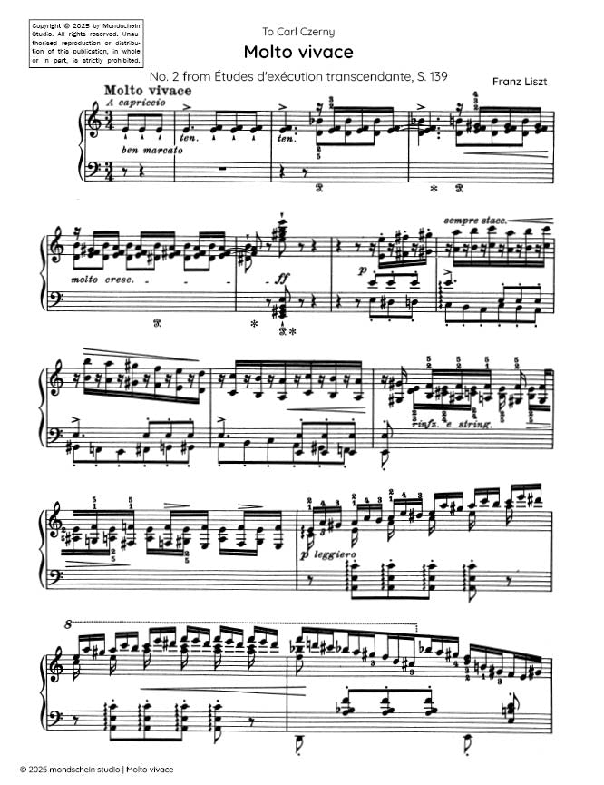 Liszt - "(Molto Vivace)", S. 139, No. 2 - Mondschein Studio - Piano (Digital Download)
