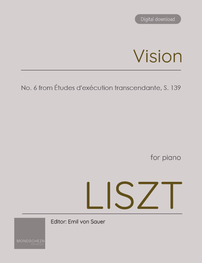Liszt - "Vision", S. 139, No. 6 - Mondschein Studio - Piano (Digital Download)