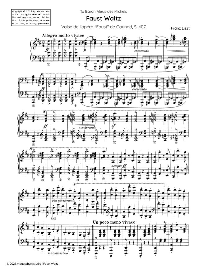 Liszt - Faust Waltz, S. 407 - Mondschein Studio - Piano (Digital Download)