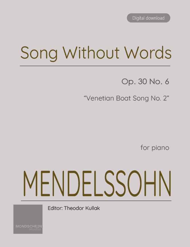 Mendelssohn - Song Without Words, Op. 30 No. 6 - Mondschein Studio - Piano (Digital Download)