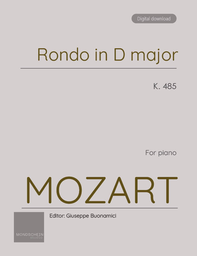 Mozart - Rondo in D major, K485 - Mondschein Studio - Piano (Digital Download)