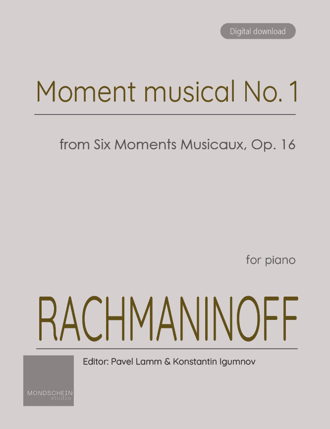 Rachmaninoff - Moment musical No. 1 from Six Moments Musicaux, Op. 16 - Piano (Digital Download)