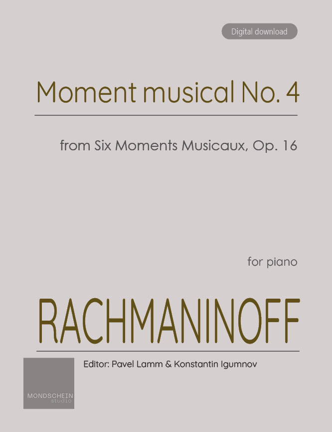 Rachmaninoff - Moment musical No. 4 from Six Moments Musicaux, Op. 16 - Piano (Digital Download)