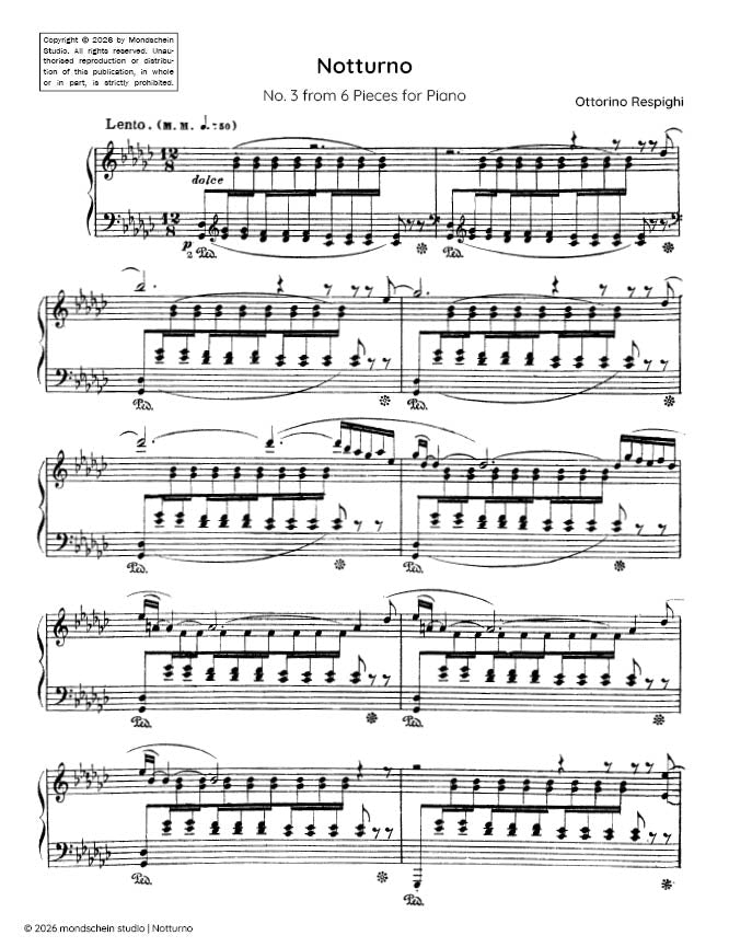 Respighi - Notturno from 6 Pieces for Piano - Mondschein Studio - Piano (Digital Download)