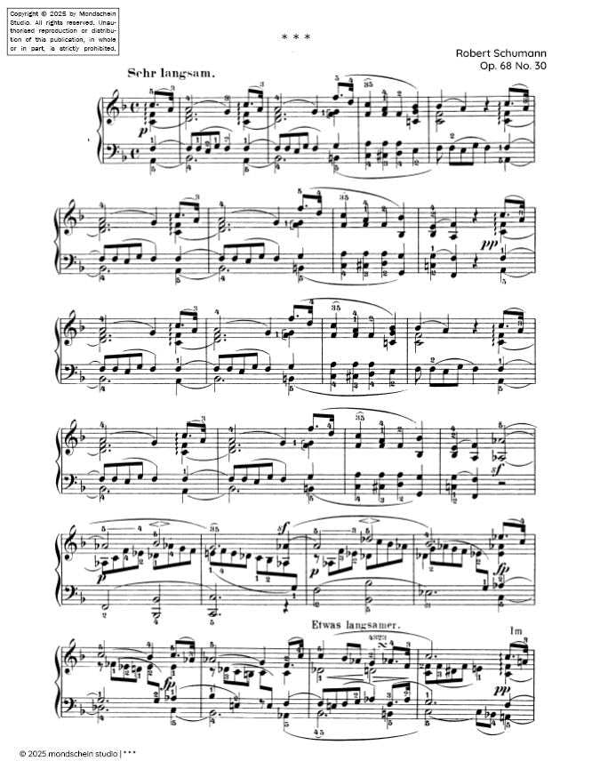 Schumann - Untitled Op. 68, Op. 68, No. 30 - Mondschein Studio - Piano (Digital Download)