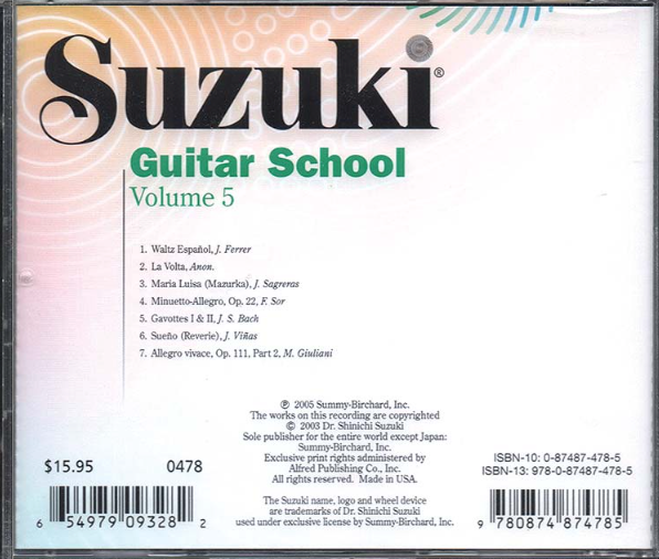 Suzuki Guitar School Volume 5 CD