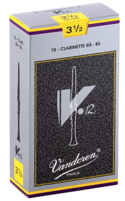 Vandoren V12 Bb Clarinet Reeds, Strength 3.5, 10-Pack