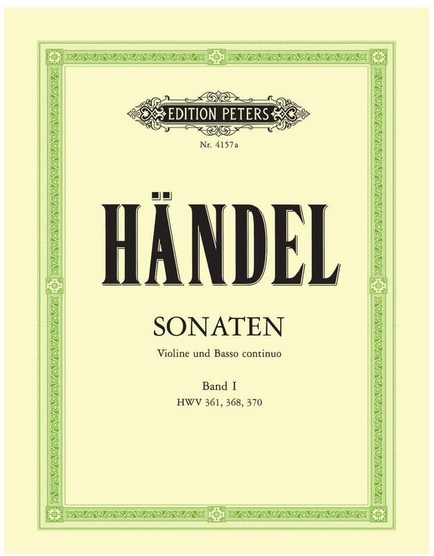 Handel - Sonatas Volume 1 - Violin/Piano Accompaniment - Peters EP4157A