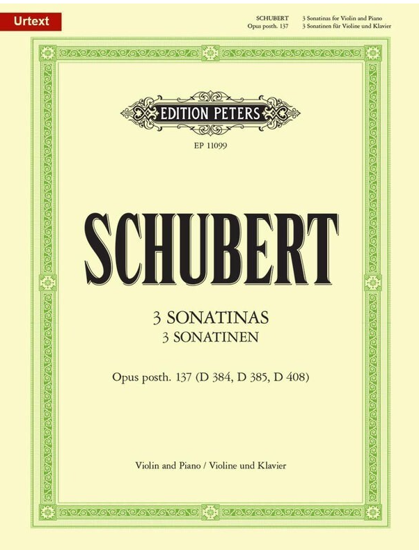 Schubert - 3 Sonatinas Op. 137 - Violin Solo - Peters EP11099