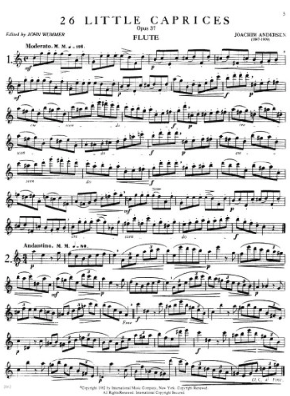 Andersen - 26 Little Caprices Op37 - Flute Solo IMC IMC2062