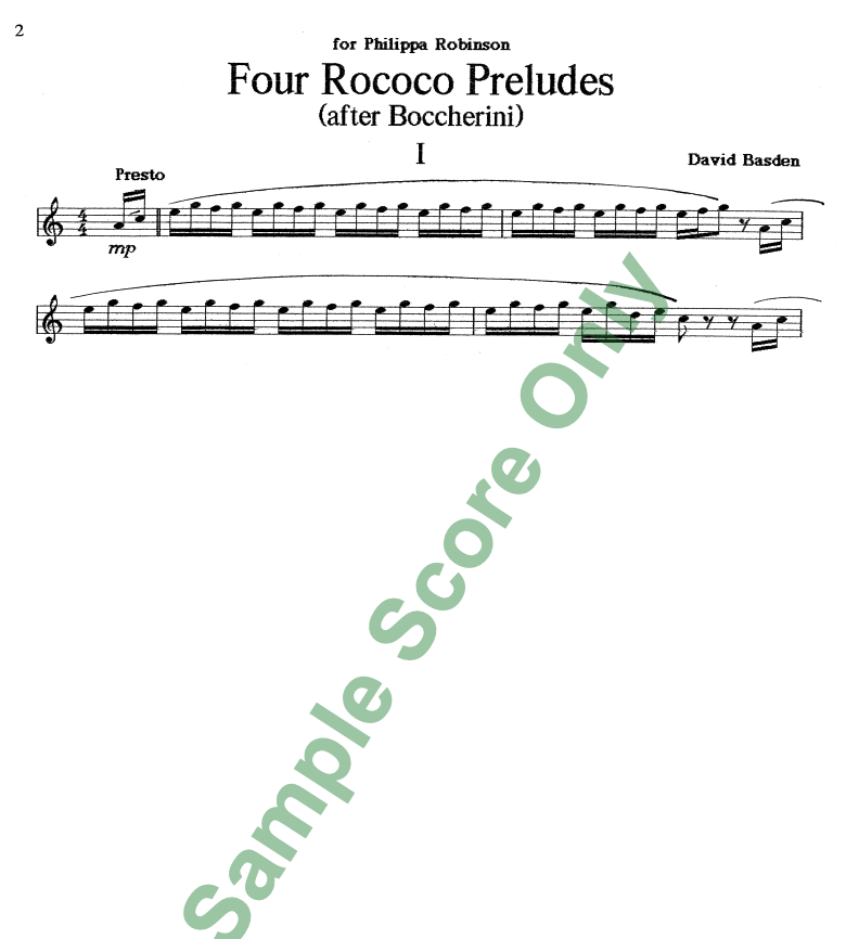 Basden - 4 Rococo Preludes (after Boccherini) - Clarinet AMC 788.62/BAS1
