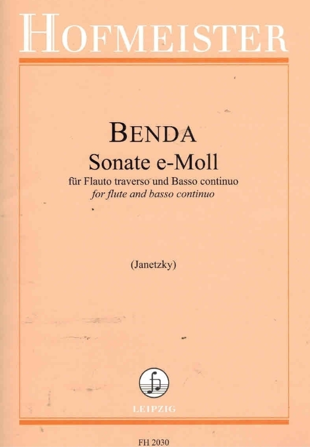 Benda - Sonata in Emin - Flute/Piano Accompaniment edited by Janetzky Hofmeister FH2030