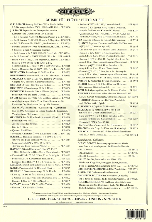 Donizetti - Sonata in Cmaj - Flute/Piano Accompaniment - Peters EP8044