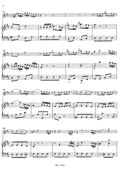 Bach - 4 Sonatas Volume 1 - Flute and Harpsichord/Piano Accompaniment Breitkopf & Hartel EB8474