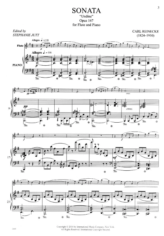 Undine Sonata Op 167 for Flute and Piano