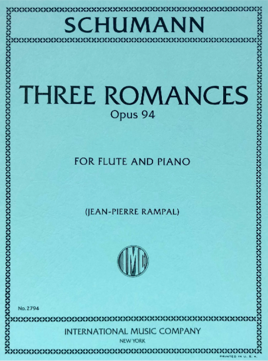 Three Romances Op 94 for Flute and Piano