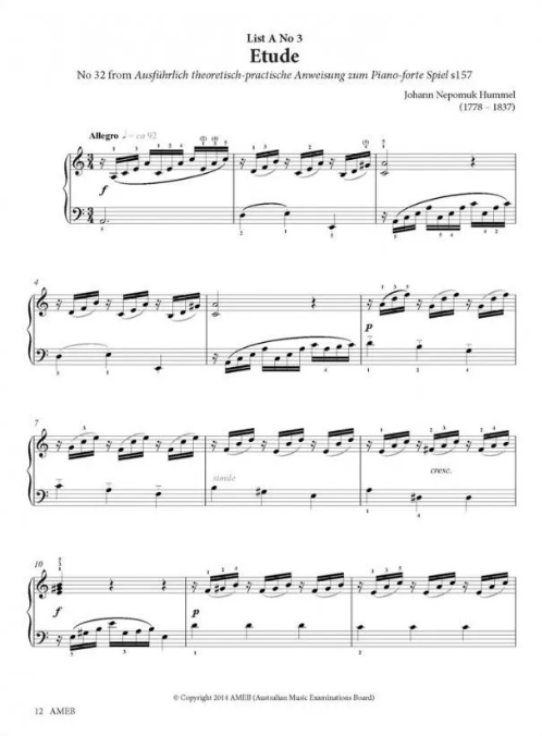AMEB Series 17 Grade 3 - Piano Solo 1201100439