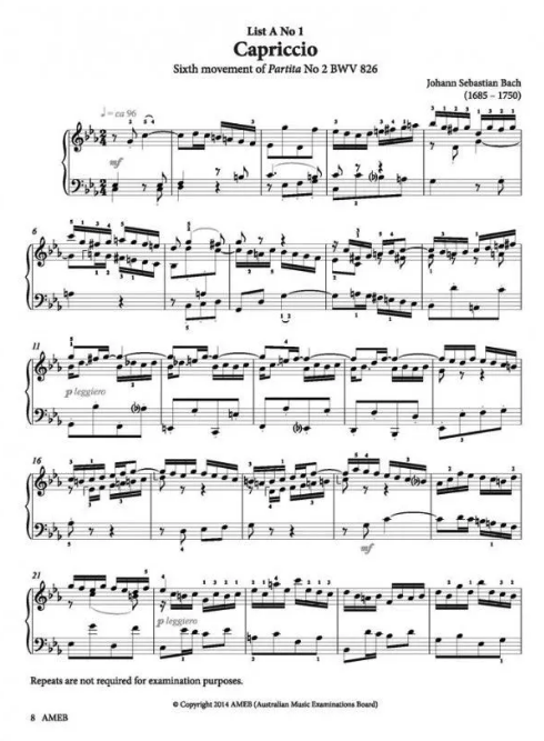 AMEB Series 17 Grade 8 - Piano Solo 1201100939