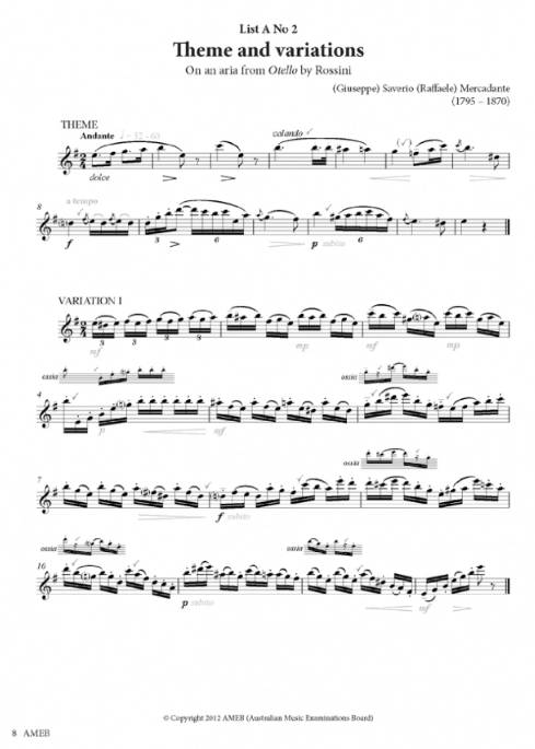 AMEB Flute Series 3 Grade 6 - Flute/Piano Accompaniment AMEB 1203053639