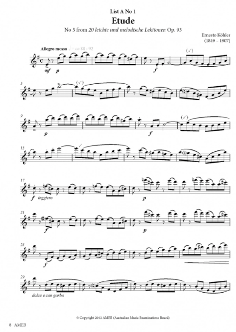 AMEB Flute Series 3 Grade 5 - Flute/Piano Accompaniment AMEB 1203053539