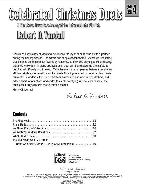 Celebrated Christmas Duets Bk 4