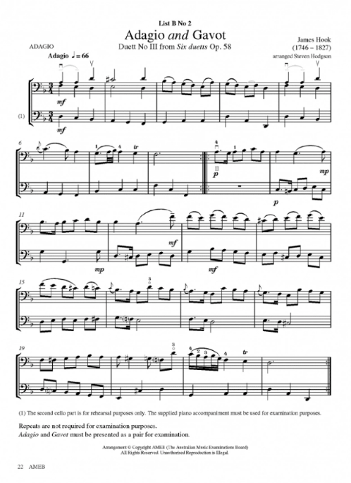 AMEB Cello Series 2 Grade 4 - Cello/Piano Accompaniment AMEB 1203091439