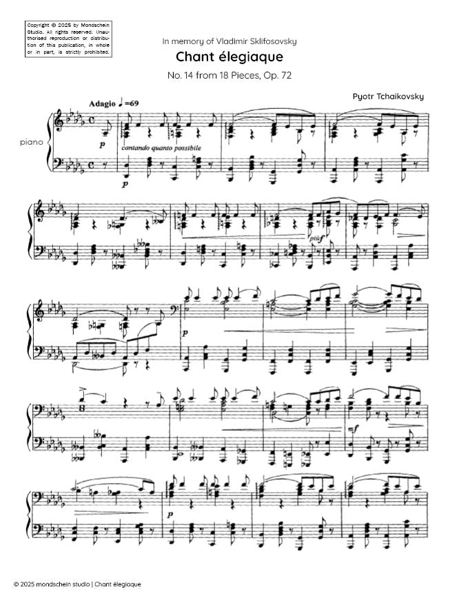 Tchaikovsky - Valse-bluette from 18 Pieces, Op. 72 No. 11 - Mondschein Studio - Piano (Digital Download)