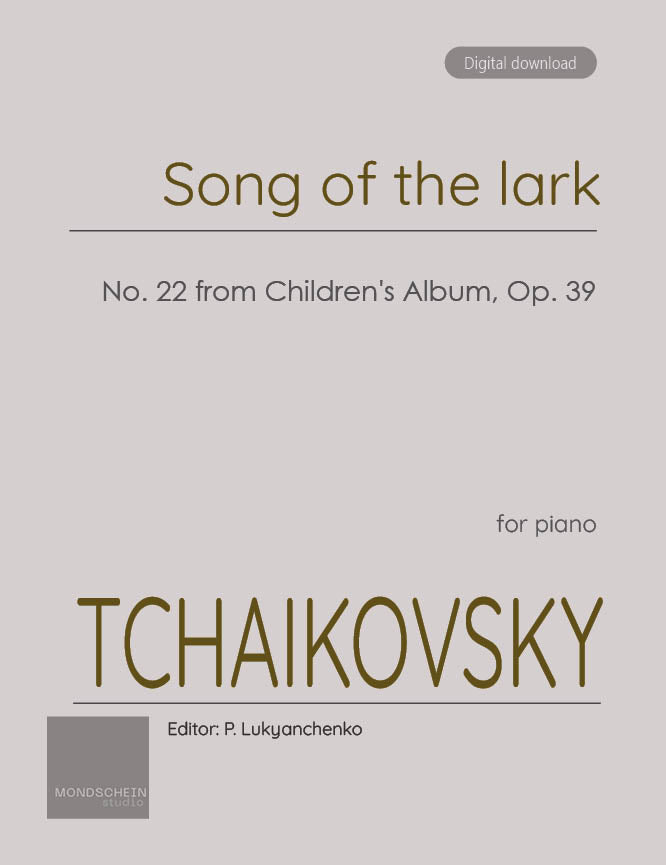 Tchaikovsky - Song of the lark, Op. 39 No. 22 - Mondschein Studio - Piano (Digital Download)