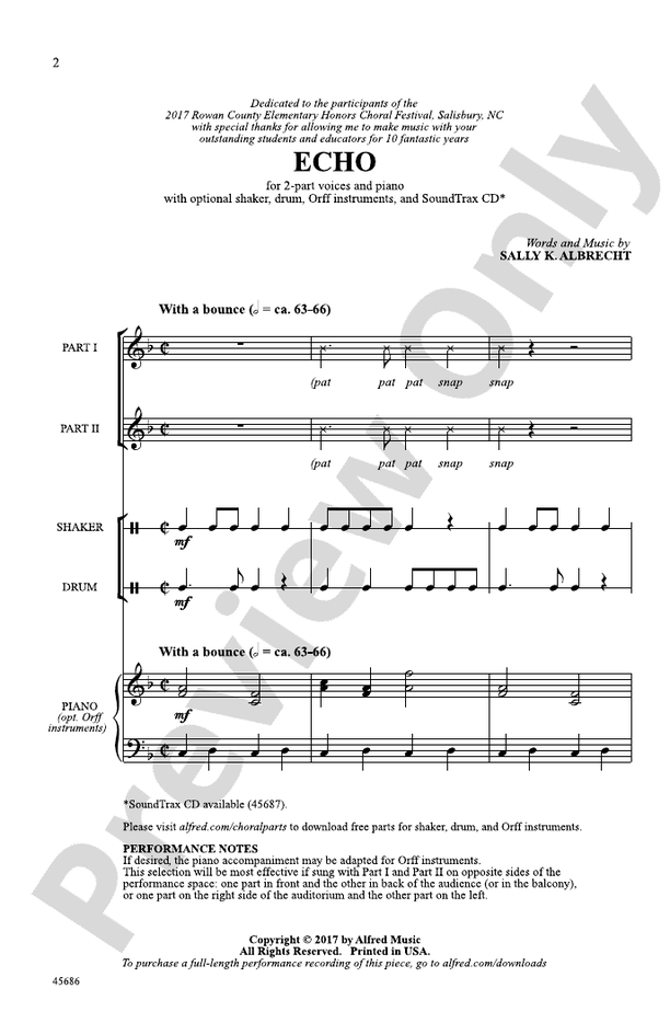 Echo – 2-Part Choral Octavo (Digital Download)