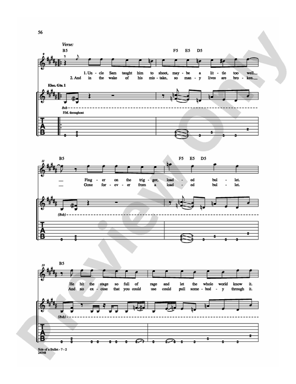 Side of a Bullet - Guitar TAB (Digital Download)