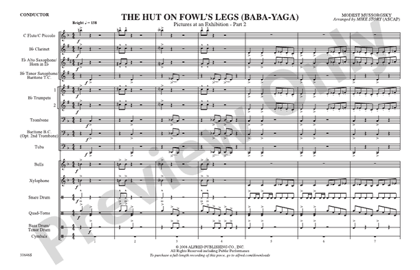 The Hut on Fowl's Legs – Marching Band Conductor Score & Parts (Digital Download)