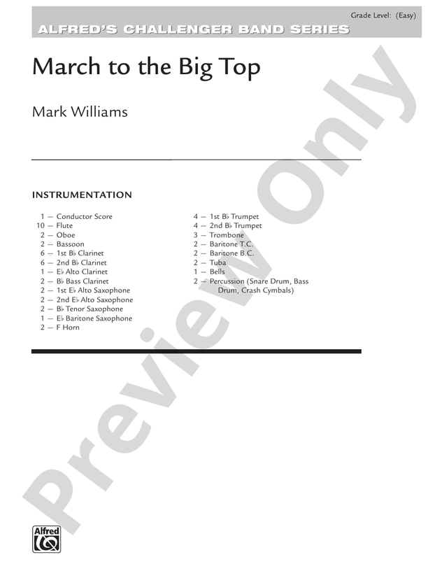 March to the Big Top - Concert Band Conductor Score & Parts (Digital Download)