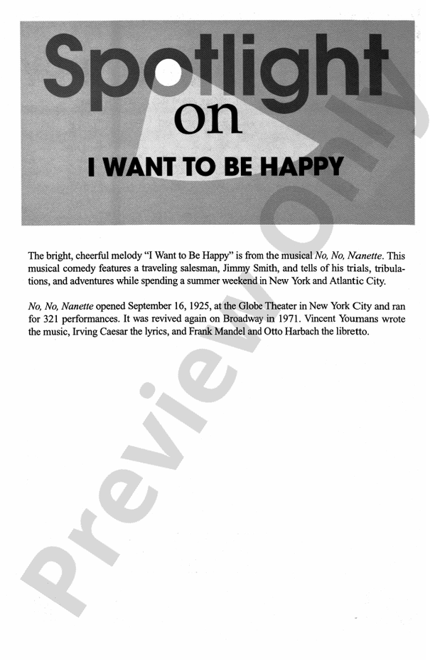 I Want to Be Happy - Arr. Jill Gallina – 2-Part Choral Octavo (Digital Download)