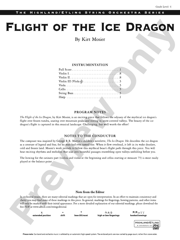 Flight of the Ice Dragon - String Orchestra Conductor Score & Parts (Digital Download)