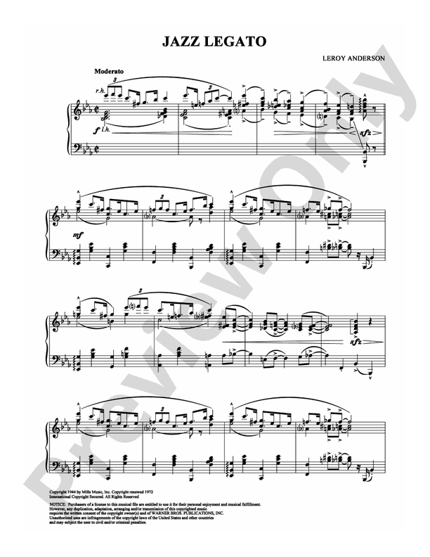 Jazz Legato - Piano (Digital Download)