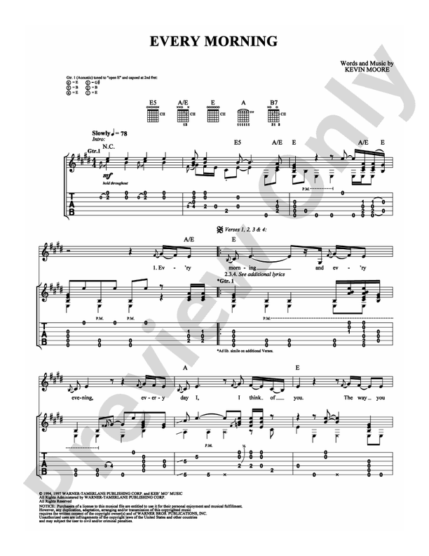 Every Morning - Keb' Mo' - Guitar TAB (Digital Download)