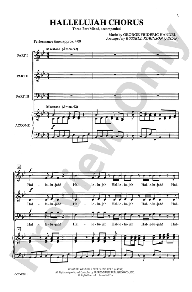 Hallelujah Chorus – 3-Part Mixed Choral Octavo (Digital Download)