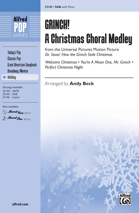 Grinch! A Christmas Choral Medley (from the motion picture Dr. Seuss' How the Grinch Stole Christmas) – SAB Choral Octavo (Digital Download)